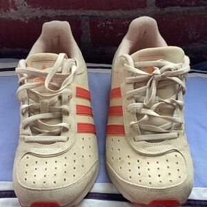 Adidas Cream and Orange Athletic Shoes
